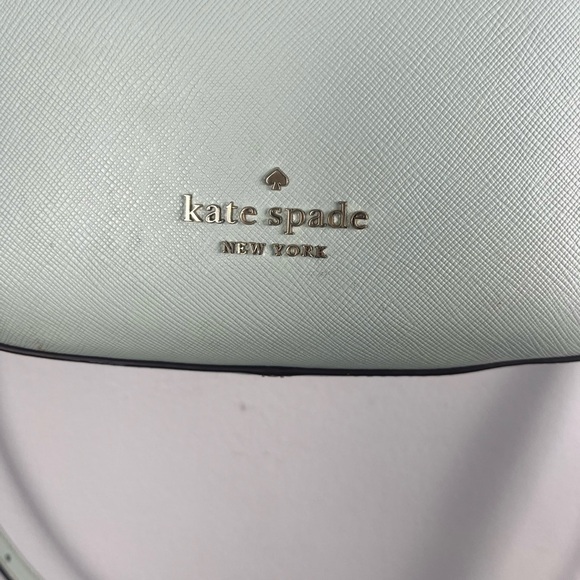 Kate Spade Staci Saffiano Leather Shoulder Bag Parchment Crystal Blue - Picture 6 of 16